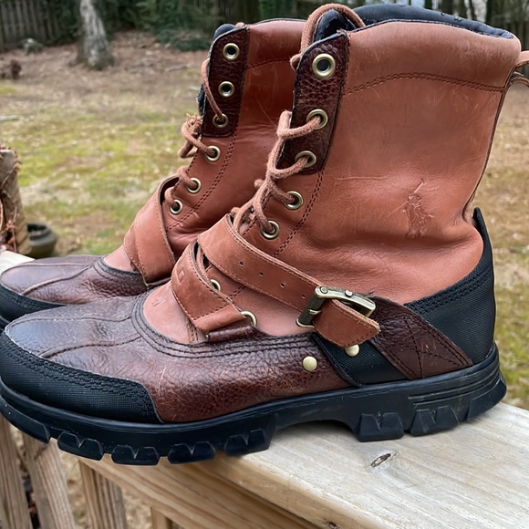 Polo Ralph Lauren Brown Hi Leather Boots Size 12D - Picture 5 of 15